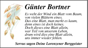 Trauer um den ehemaligen Jahn-Kapitän Günter Bortner